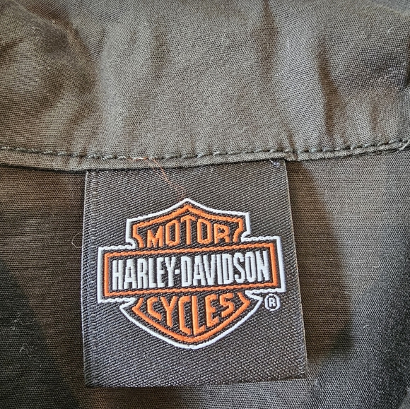 Harley-Davidson Bahamas Patch Women’s Size Large Shirt Black Cotton Button - Picture 5 of 9